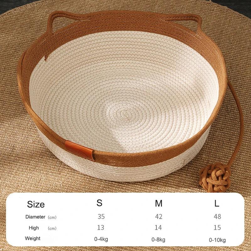 MADDEN Rattan Cat Bed: Cooling, Scratching Basket, Japanese Style