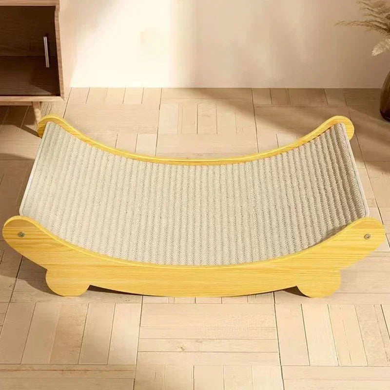 Premium Wooden Cat Scratching Bed & Lounger | Detachable 2-in-1 Design | Durable Sisal Scratch Pad with Cozy Rest Area