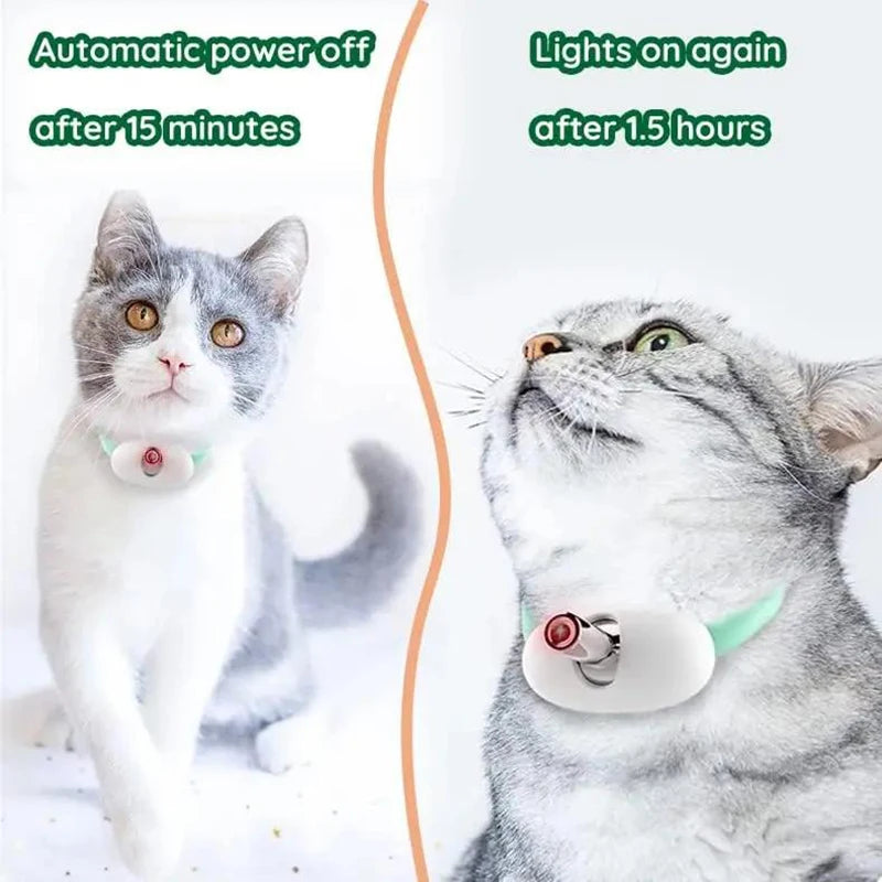 New Smart LED Laser Collar For Cats USB Rechargeable With Adjustable Angle Fun Cat Toy Teasing Laser Pen Collar Pet Teaser Stick