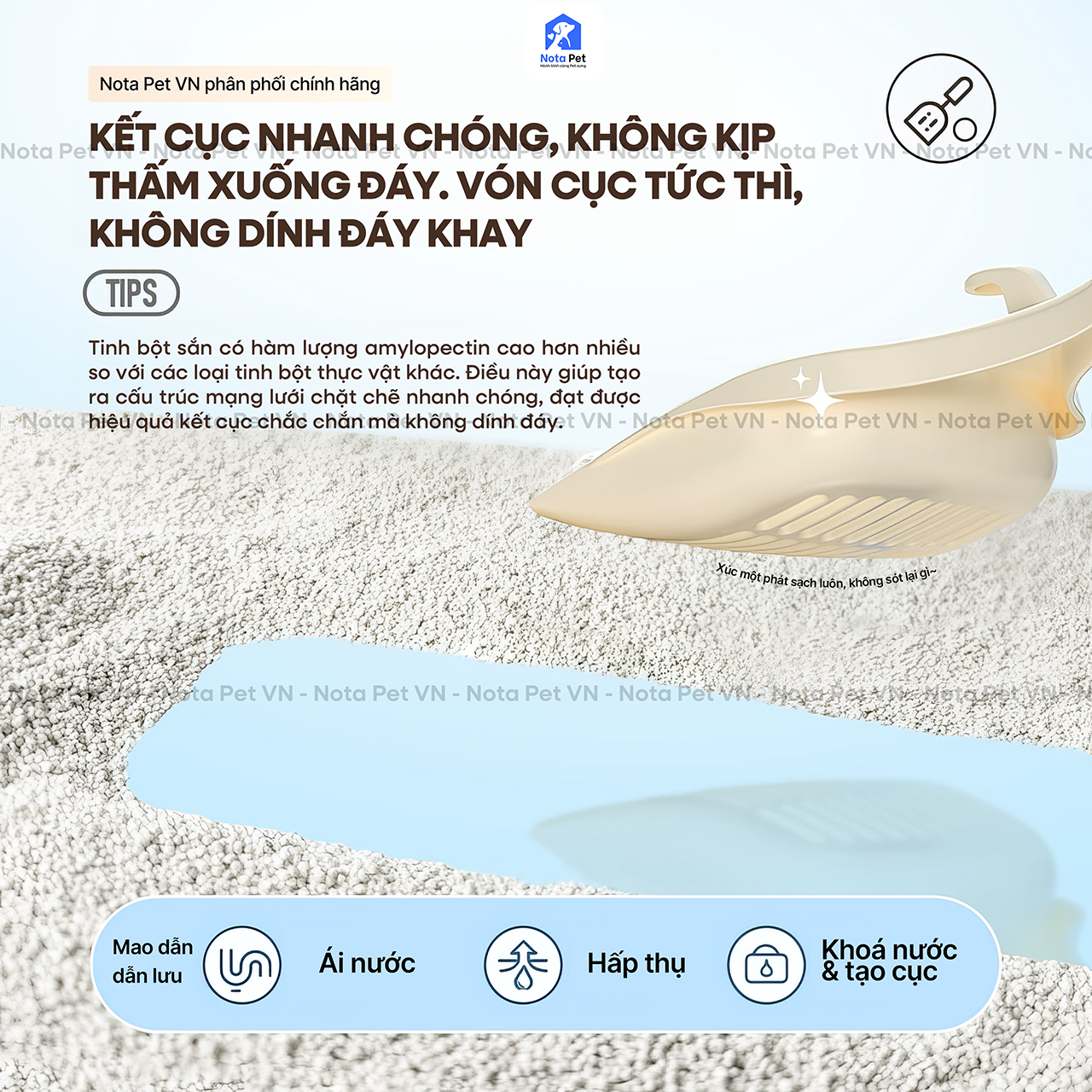 Cát Sắn Vệ Sinh Cho Mèo MINISO Cao Cấp Siêu Vón Cục Không Dính Đáy