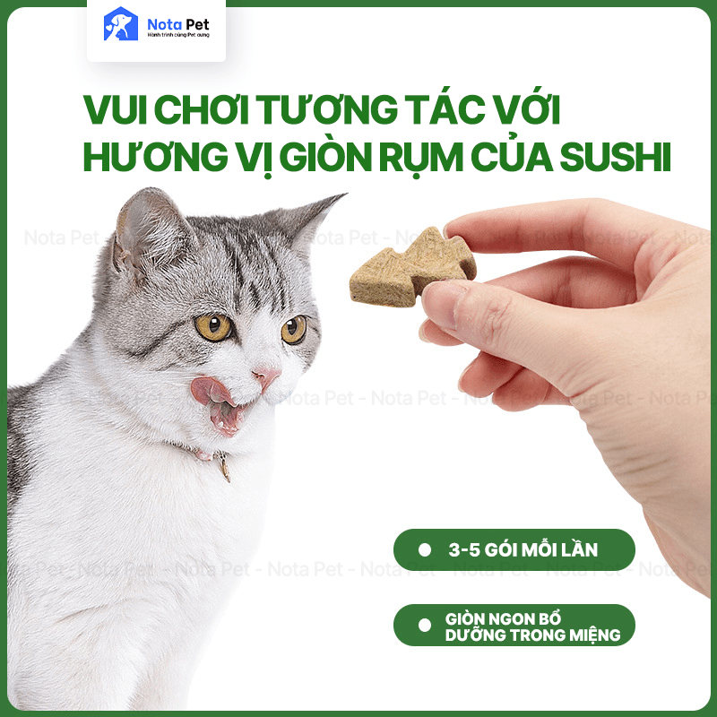 Viên sushi mix thịt gà loại bỏ búi lông cho mèo – Nota Pet VN - 10 Bịch Lẻ